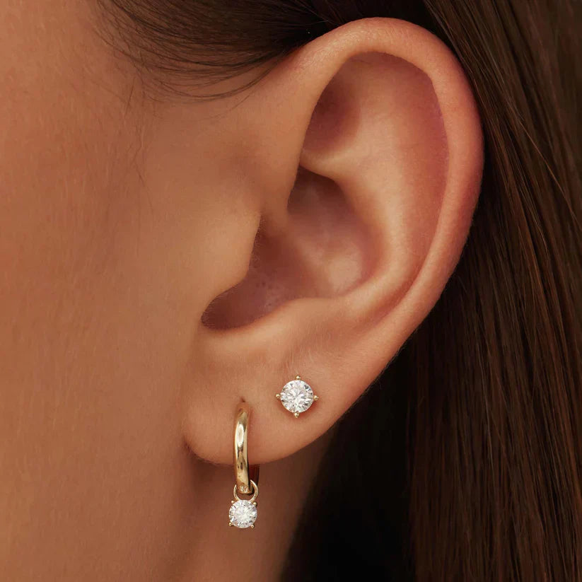 ラルム ド リュヌ ストーン スタッド ピアス|ゴールド 14K