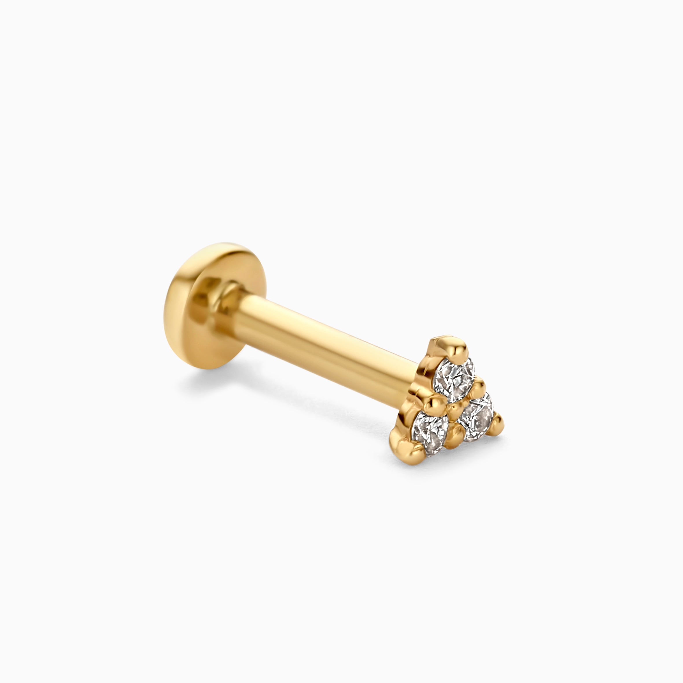 ダイヤモンドトライアングルピアス｜ゴールド14K