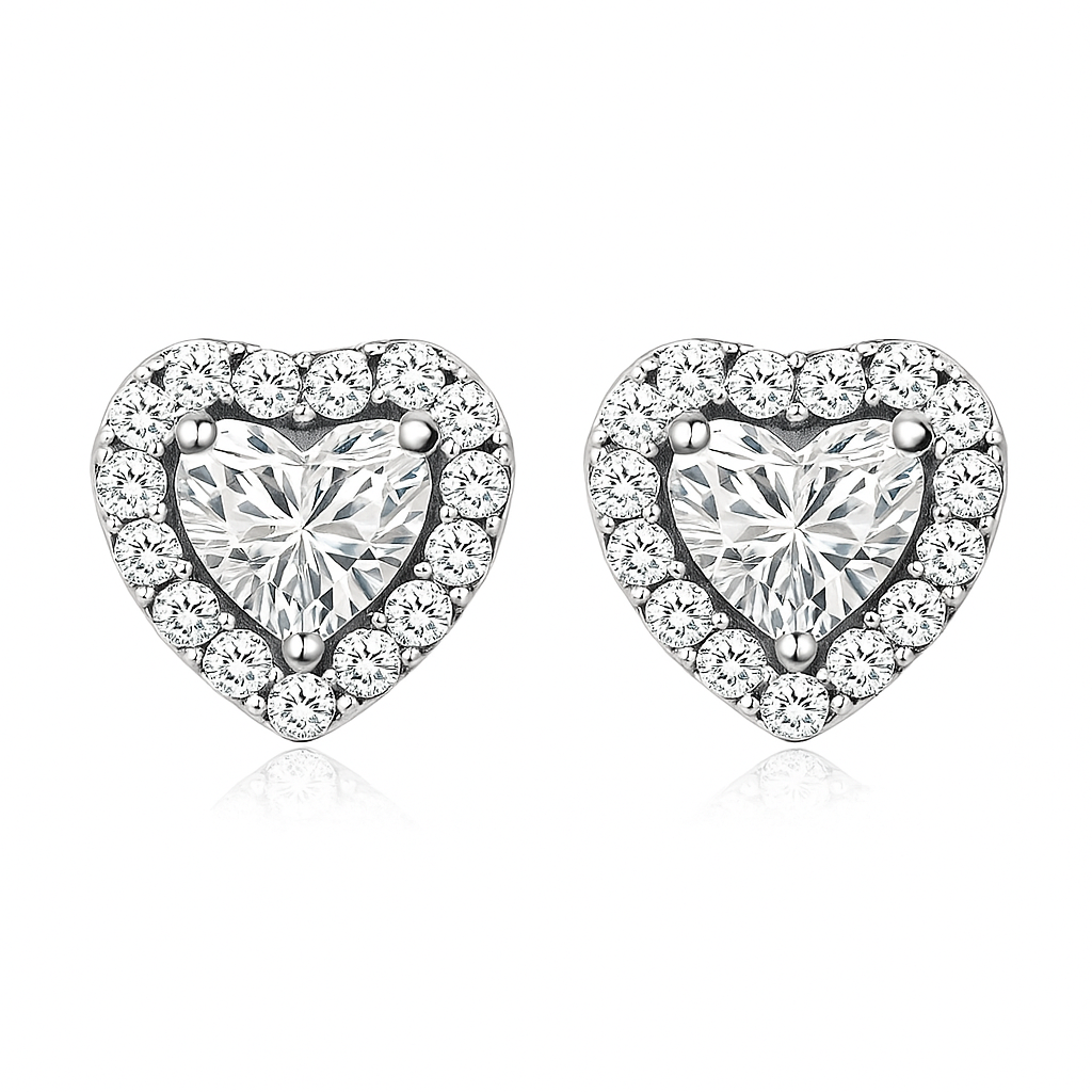 ルナ ハート ピアス｜ホワイトゴールド 16K