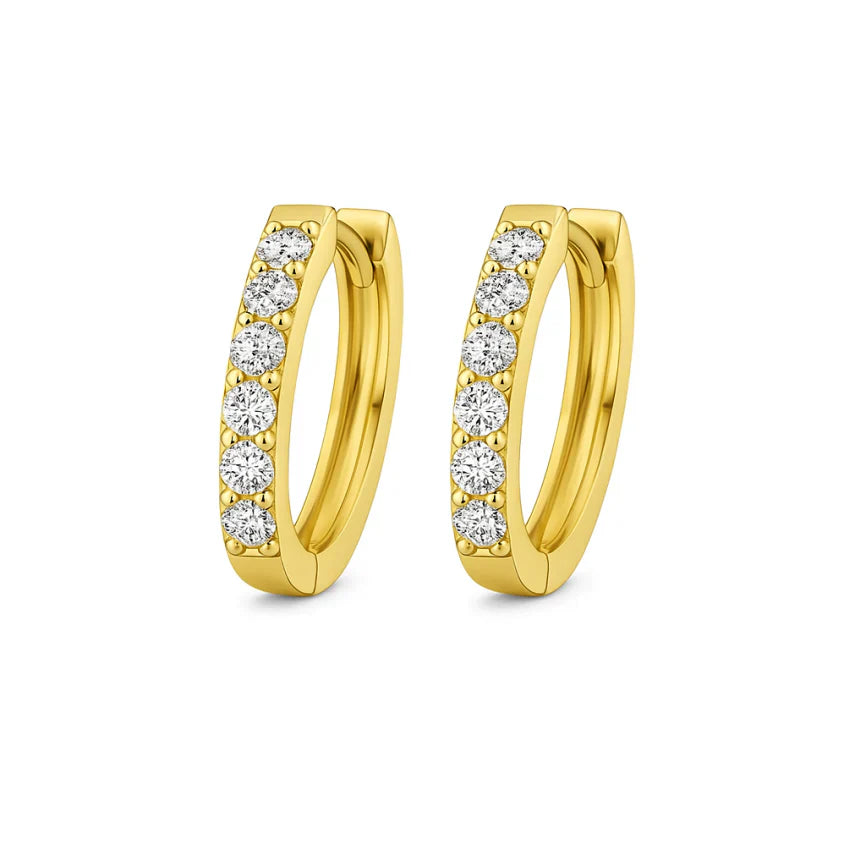 モイッサナイト・ハギー・ピアス｜ゴールド 18K