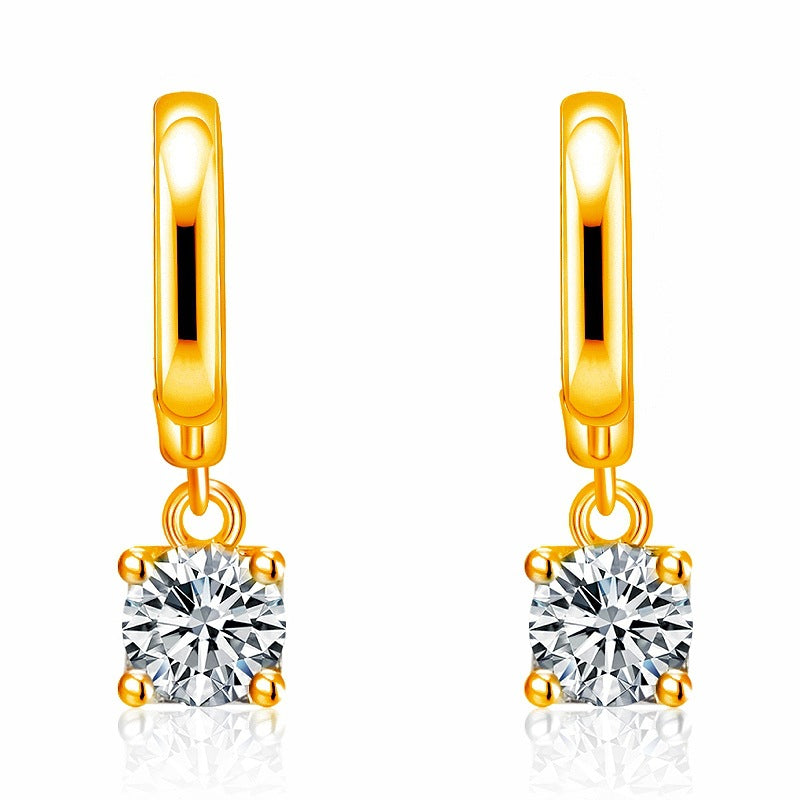 オーロラ・スクエア・ドロップ・ピアス｜ゴールド 16K