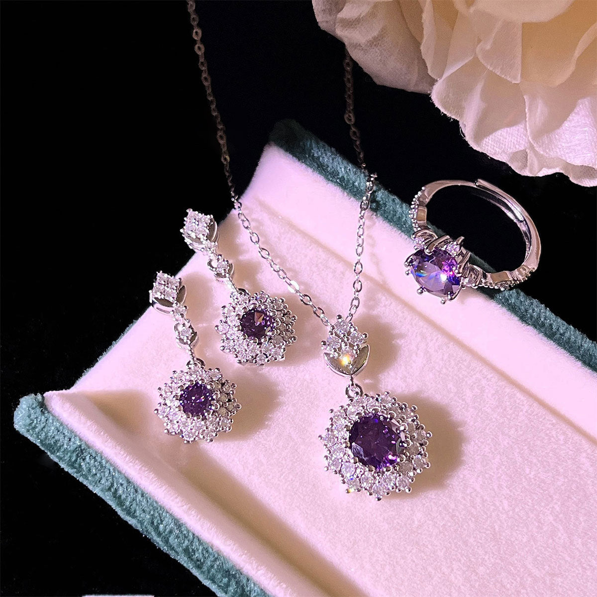 Livia Amethglace Set｜ホワイトゴールド 16K