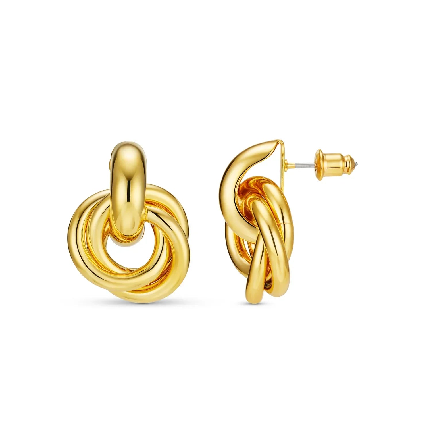 ステートメント・インターロッキング・イヤリング｜ゴールド 14K